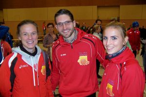 Andrea Pascher, Mathias Müller und Jara Geißler vom TSG-Laufteam Exotenwald (v.l.n.r.)