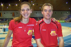 Die beiden erfolgreichen TSG-Athleten freuen sich über Titel und die Bronzemedaille