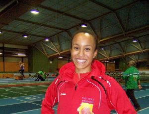 Unser schneller Neuzugang Debby Hufschmidt zum ersten Mal beim Training im Weinheimer Trikot