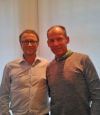 Kurpfalz Gala Meetingdirektor Thomas Geißler trifft seinen Kollegen Martin Seeber vom ISTAF Berlin